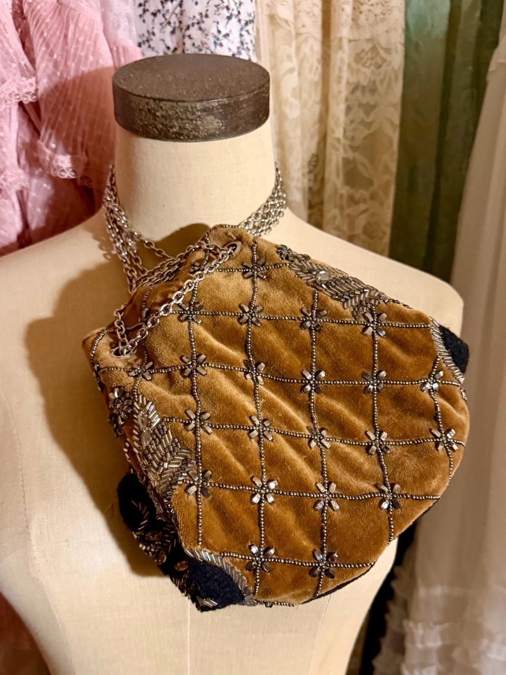 Free People Vintage Beaded Velvet Treasure Pouch - Picture 2 of 14